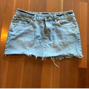 Aeropostale Distressed fray hem denim skir…